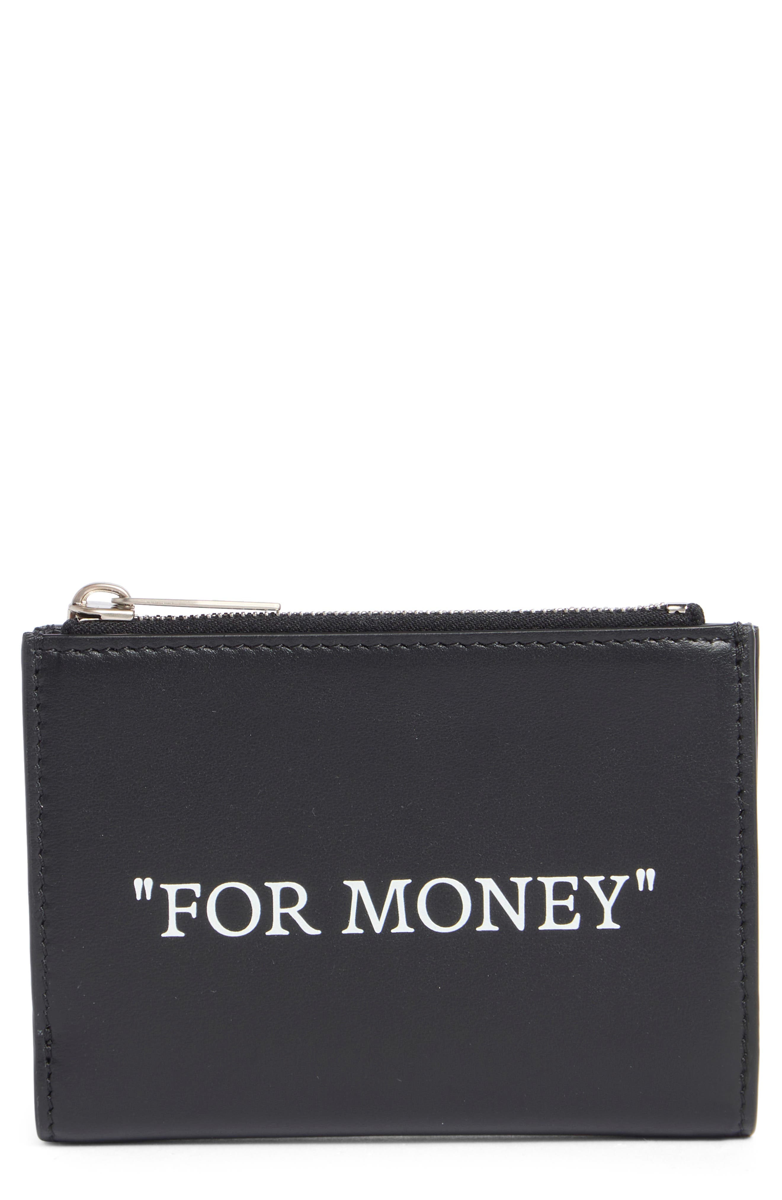 Off-White For Money Zip Leather Card Case