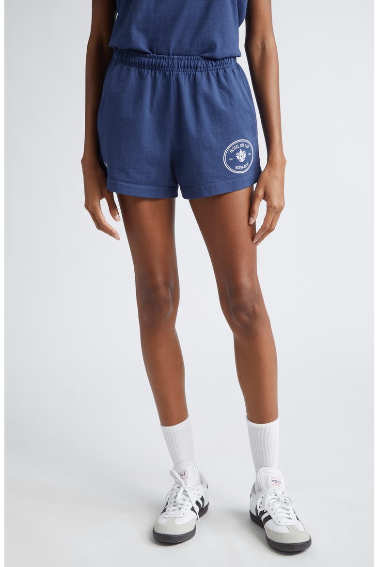 Eden Crest Cotton Disco Shorts, Main, color, INDIGO