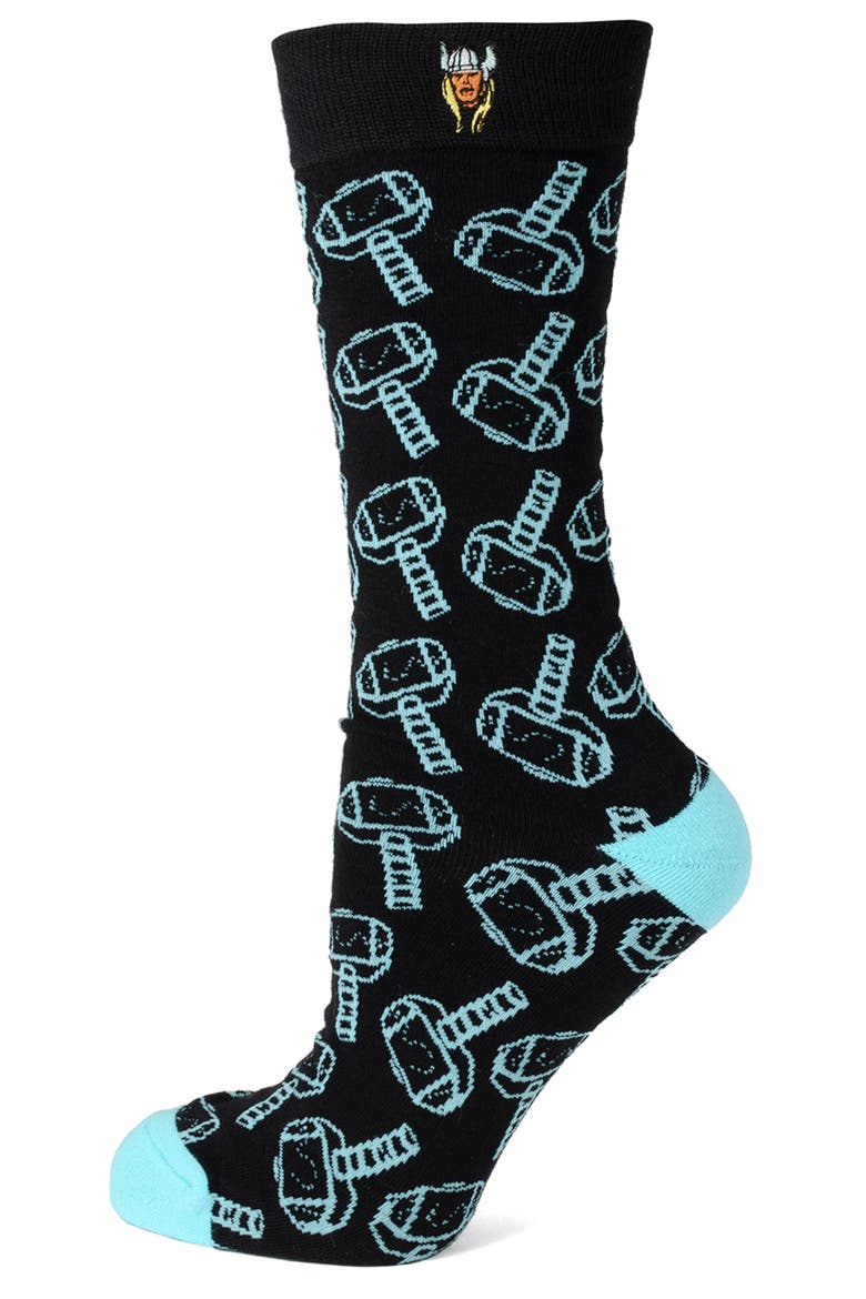 Thor Crew Socks & Lapel Pin Set, Alternate, color, MULTI