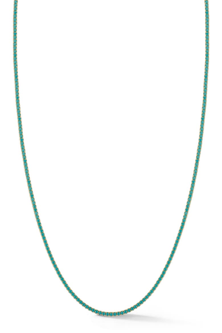 Imitation Turquoise Tennis Necklace, Main, color, GOLD