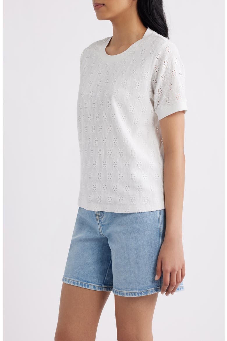 Eyelet T-Shirt, Alternate, color, WHITE