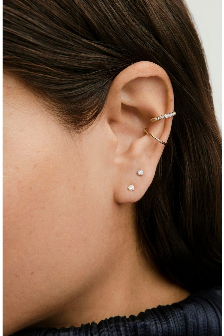 Diamond Studs, Alternate, color, Yellow Gold