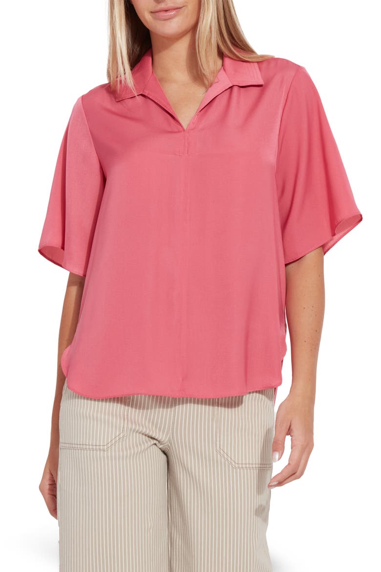 Telia Flutter Sleeve Top, Main, color, CORAL ROSE
