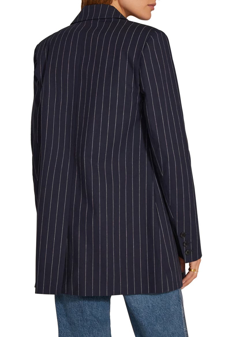 The Break Up Oversize Stretch Cotton Blazer, Alternate, color, NAVY PINSTRIPE