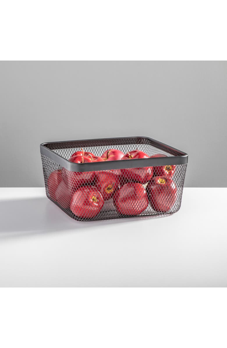 mDesign Metal Mesh Pantry Basket for Kitchen Storage - Set of 4 - Black, Alternate, color, Black