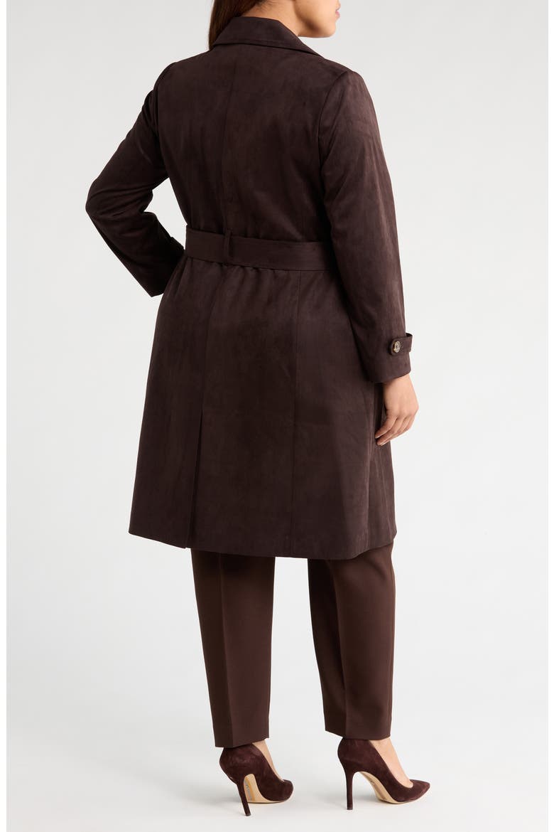 Faux Suede Trench Coat, Alternate, color, ESPRESSO