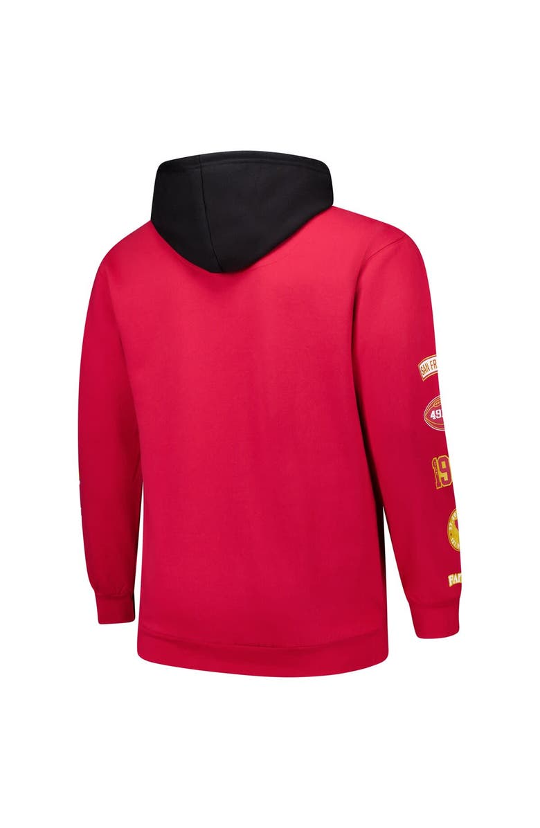 FANATICS Men's Fanatics Scarlet San Francisco 49ers Big & Tall Patched Out Pullover Hoodie, Alternate, color, Scarlet