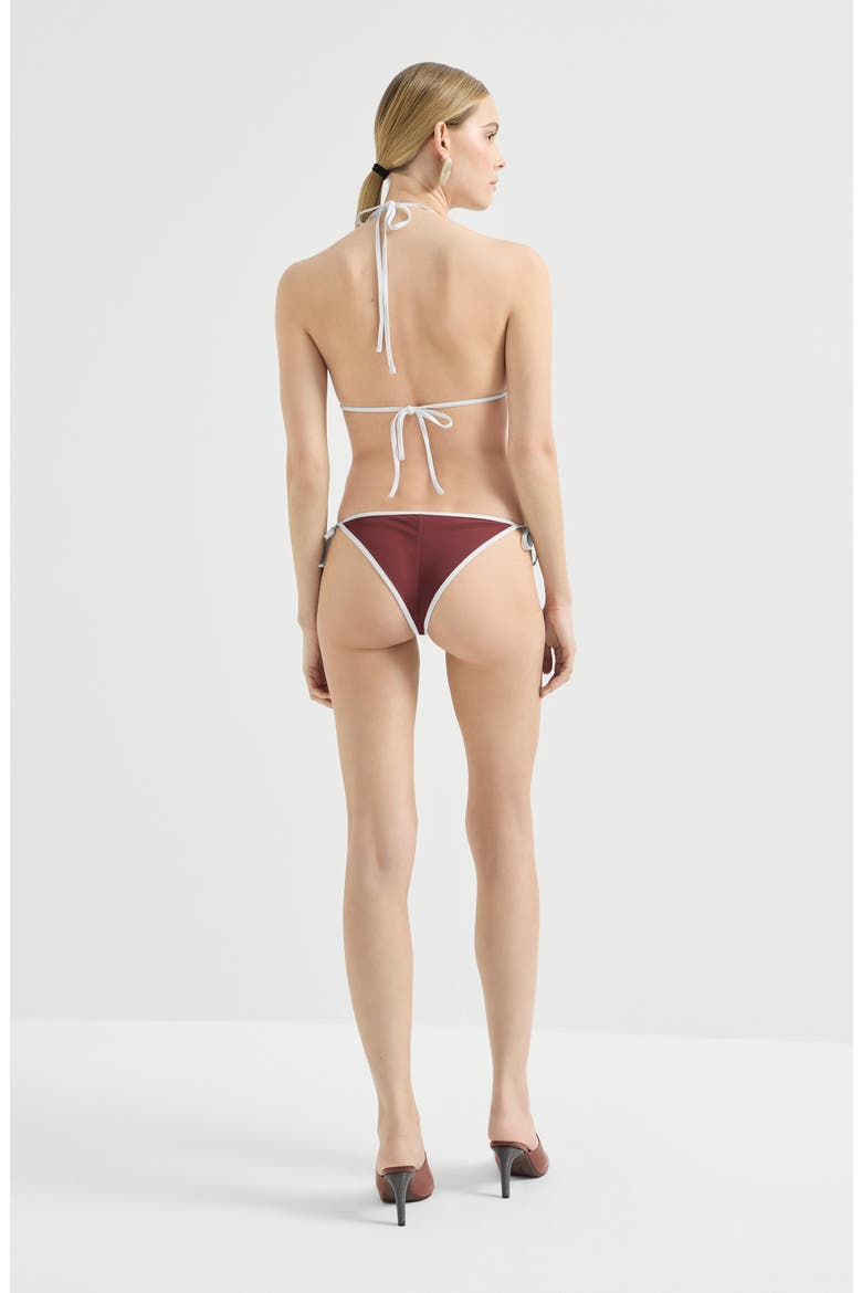 Bikini bottom with monili, Alternate, color, Bordeaux