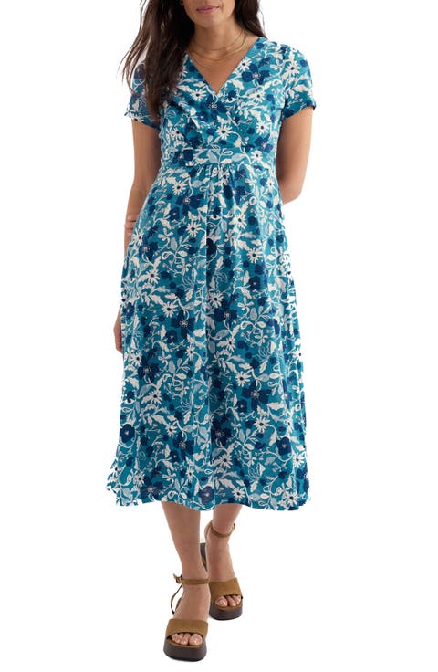 Chapelle Floral Organic Cotton Jersey Midi Dress