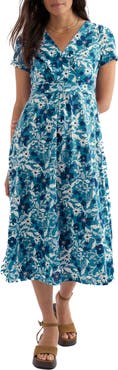 Seasalt Cornwall Chapelle Floral Organic Cotton Jersey Midi Dress