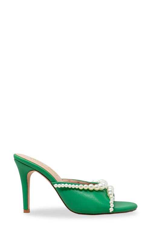 Chase & Chloe Chase And Chloe Faux Pearl Embellished Sandal In Green