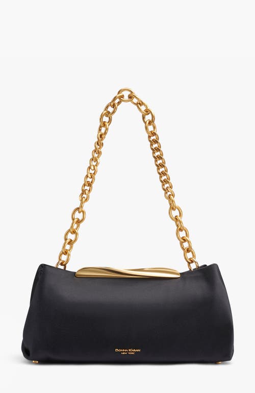Donna Karan New York Poplin Satin Clutch in Blk/gold at Nordstrom
