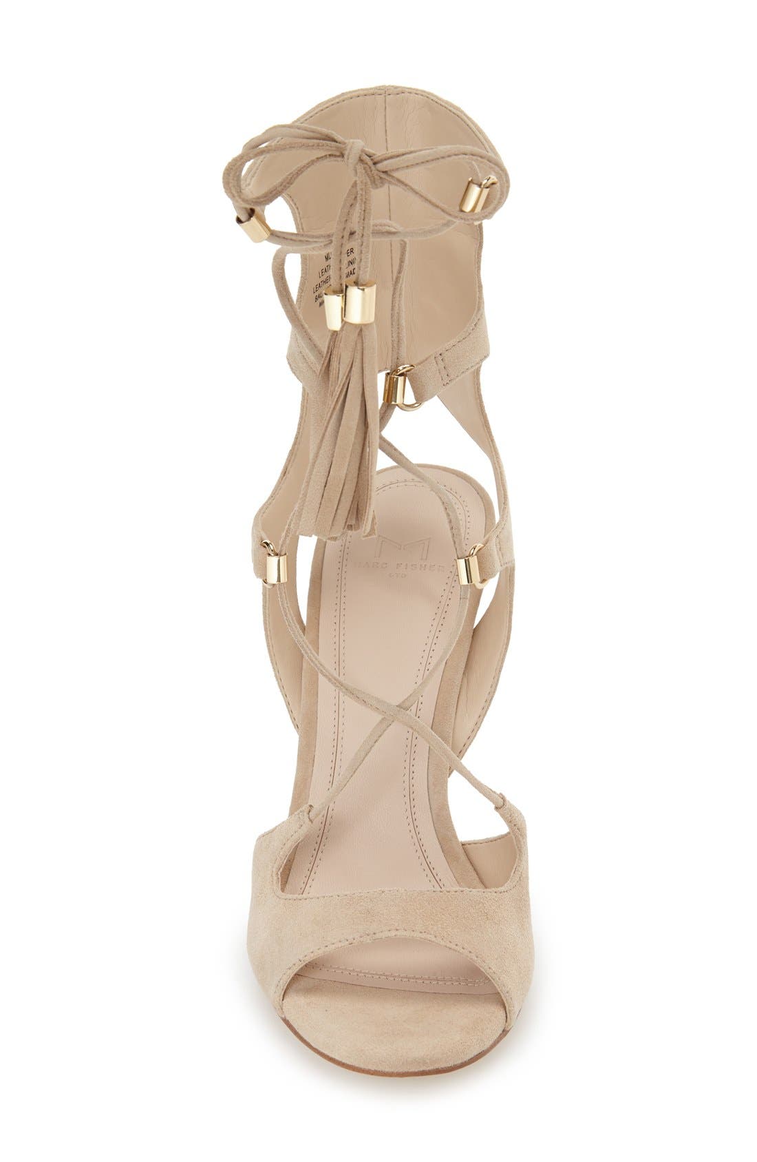 'Larsa' Lace Up Sandal, Alternate, color, NATURAL SUEDE