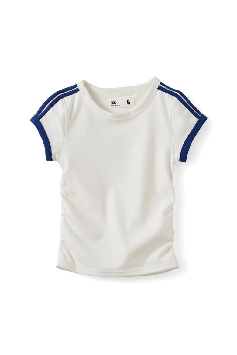 Kid's Soft Stretch Active Gathered Short Sleeve Baby Tee, Main, color, Vanilla Denim Navy