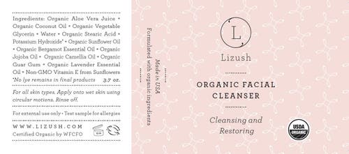 Lizush Organic Facial Cleanser Cleansing And Restoring In Lavender