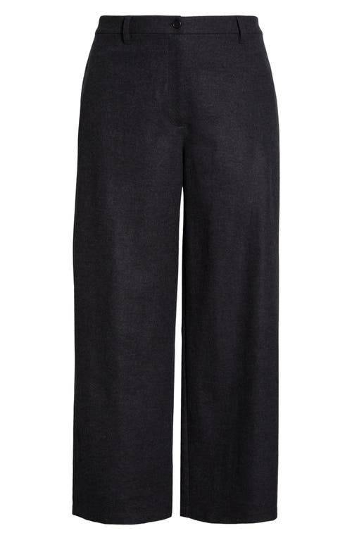 Eileen Fisher Wide Leg Virgin Wool Pants In Black