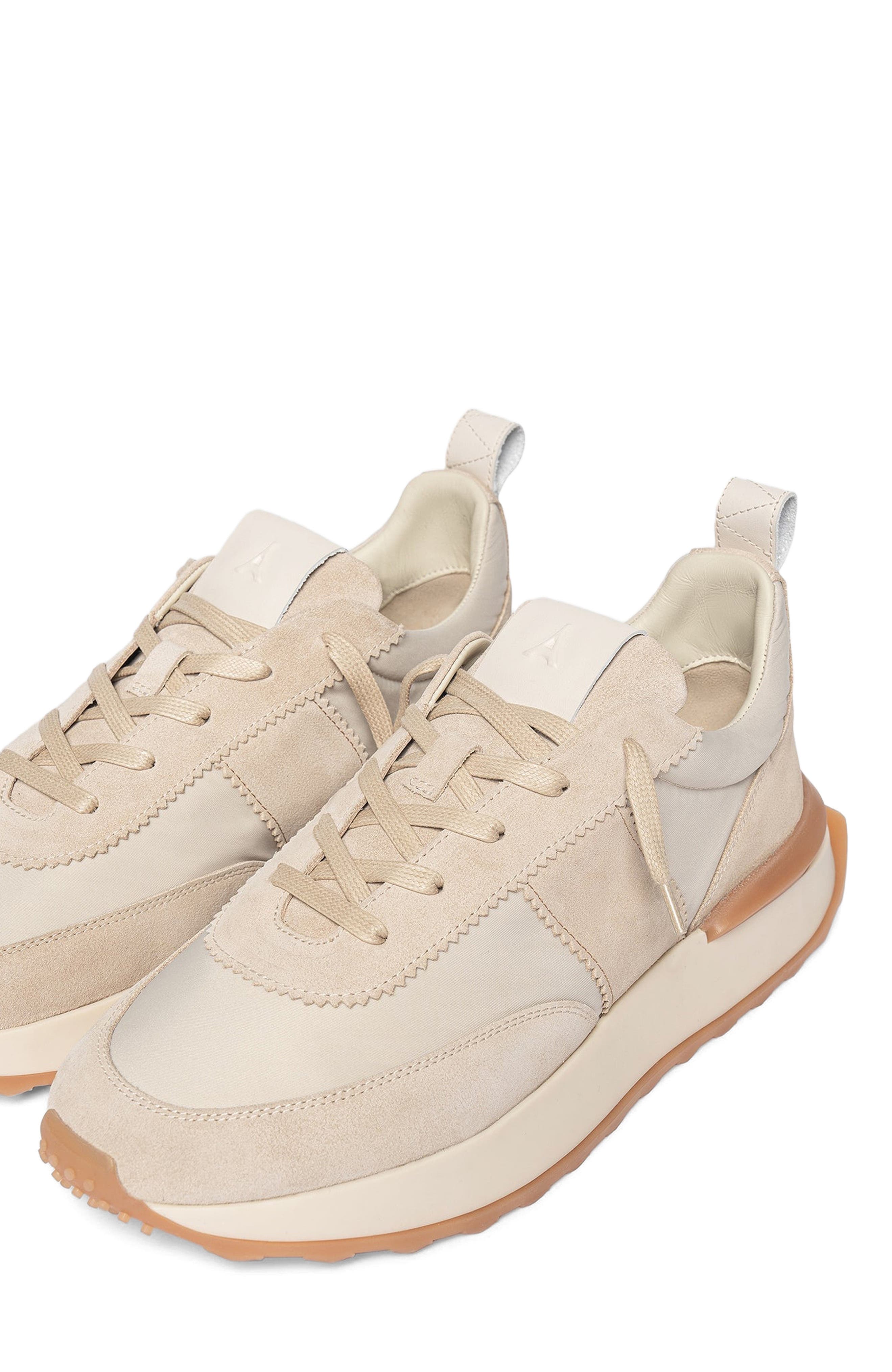 Monaco Suede and Nylon Runner, Alternate, color, Cream