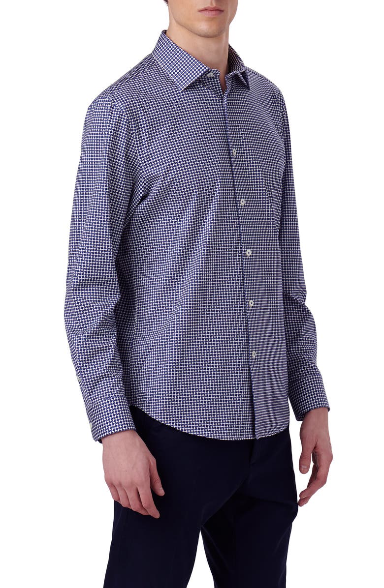 Bugatchi James OoohCotton<sup>®</sup> Geo Print Button-Up Shirt, Alternate, color, 