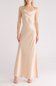 bebe X Ciara Chain Strap Satin Dress