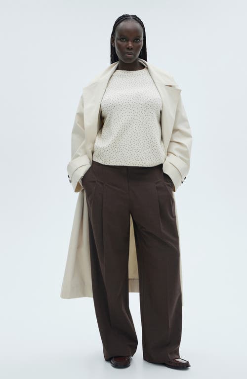 Shop Mango Polka Dot Sweater In Ecru