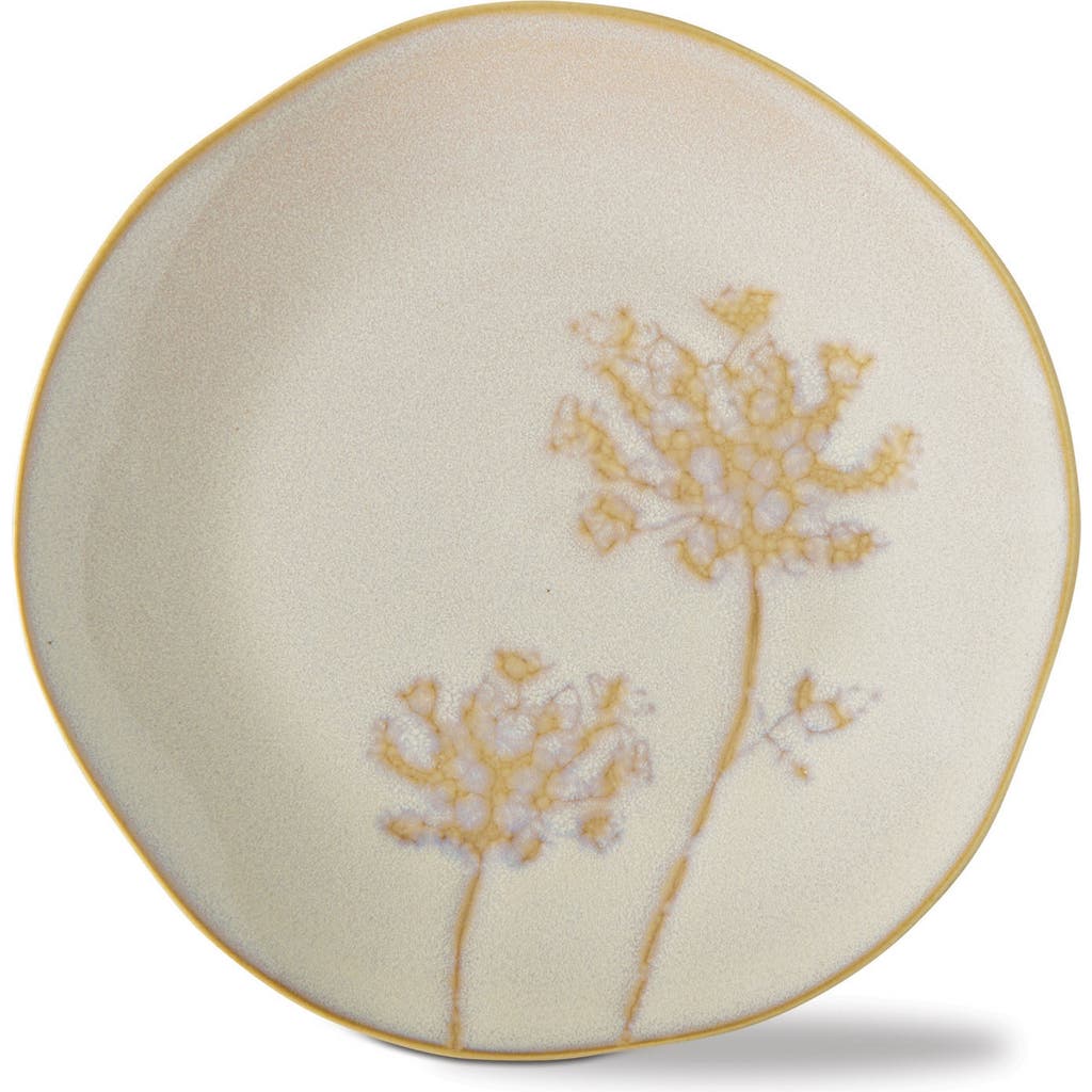 Tag Wild Flower Ivory Ceramic Appetizer Plate For Everyday Use In Neutral