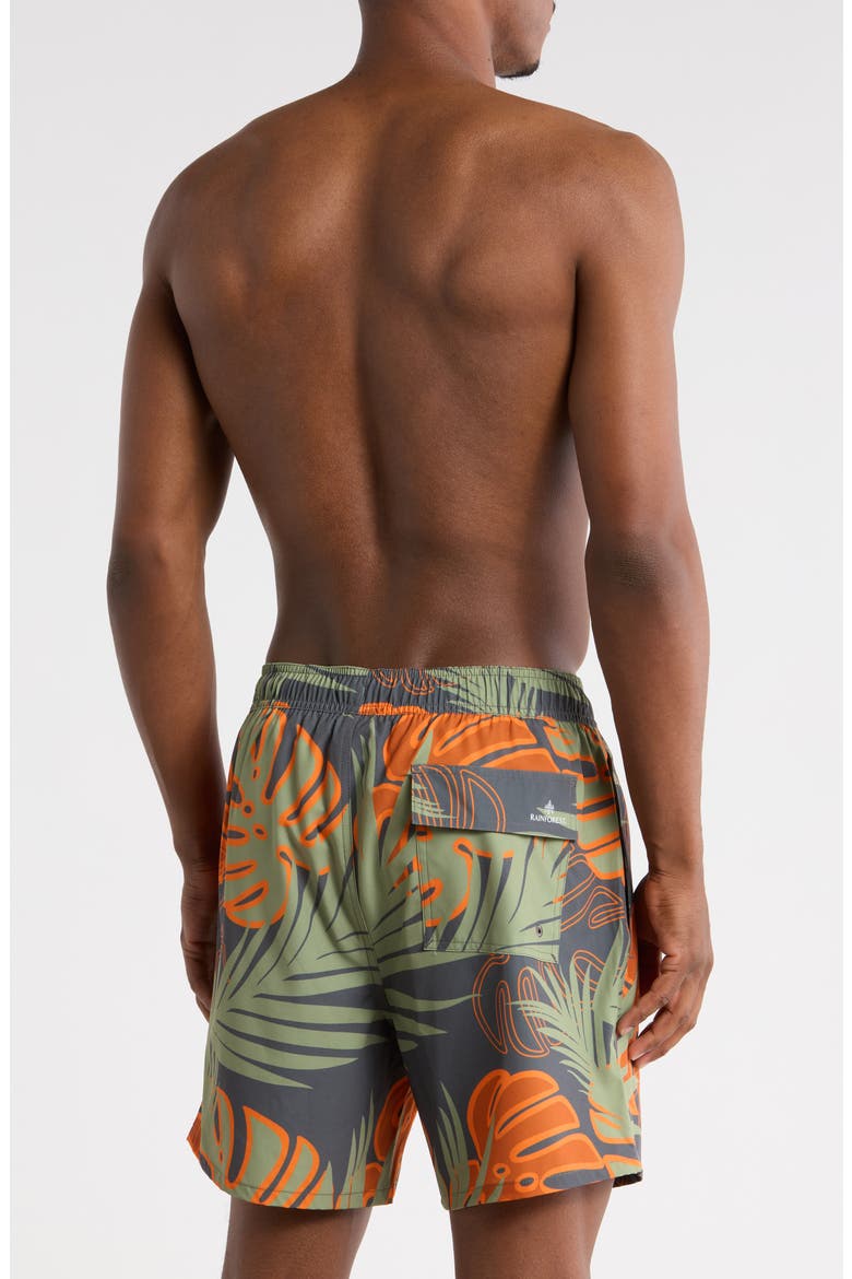 Palm Swim Trunks, Alternate, color, IRONGATE/ OILGREEN/ BU