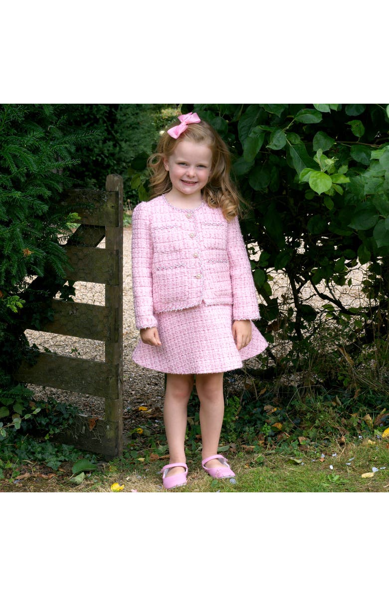 Rachel Riley Tweed Jacket and Skirt Set, Alternate, color, Pink