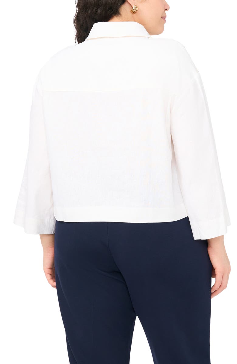 Vince Camuto Sequin Embroidered Button-Up Top, Alternate, color, New Ivory