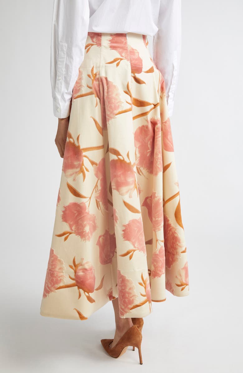 Lela Rose Parker Floral Cotton Poplin A-Line Skirt, Alternate, color, Pink Multi