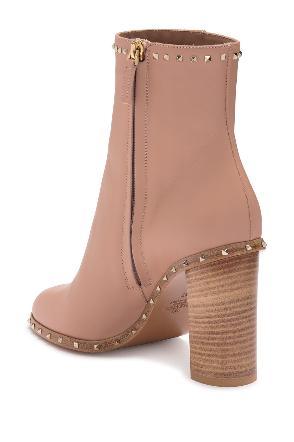 Valentino Garavani Pyramid Studded Block Heel Bootie, Alternate, color, 