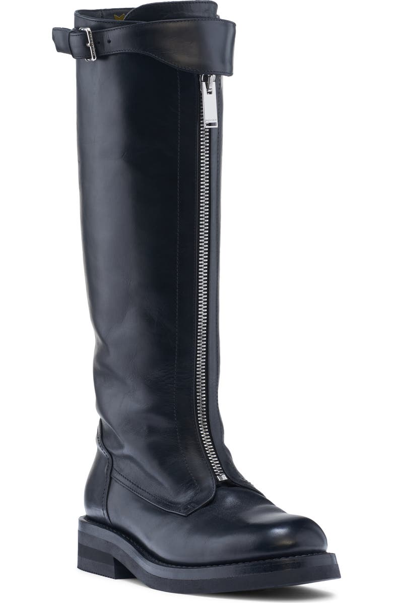 McQueen Knee High Riding Boot, Main, color, Black