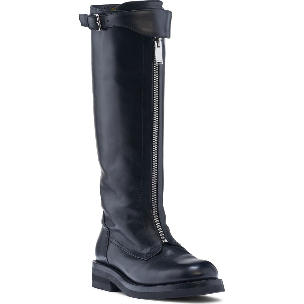 Alexander Mcqueen Mcqueen Knee High Riding Boot In Black