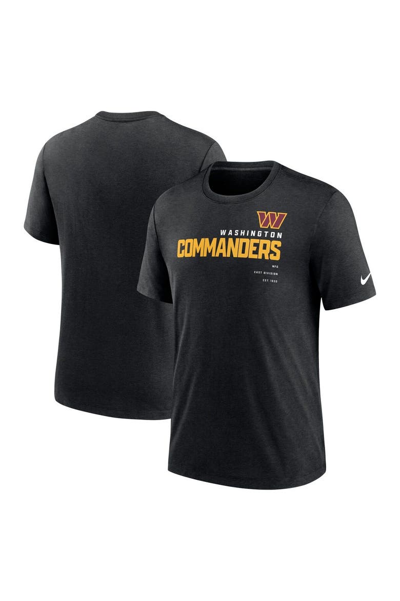 Men's Nike Heather Black Washington Commanders Team Tri-Blend T-Shirt, Main, color, Heather Black