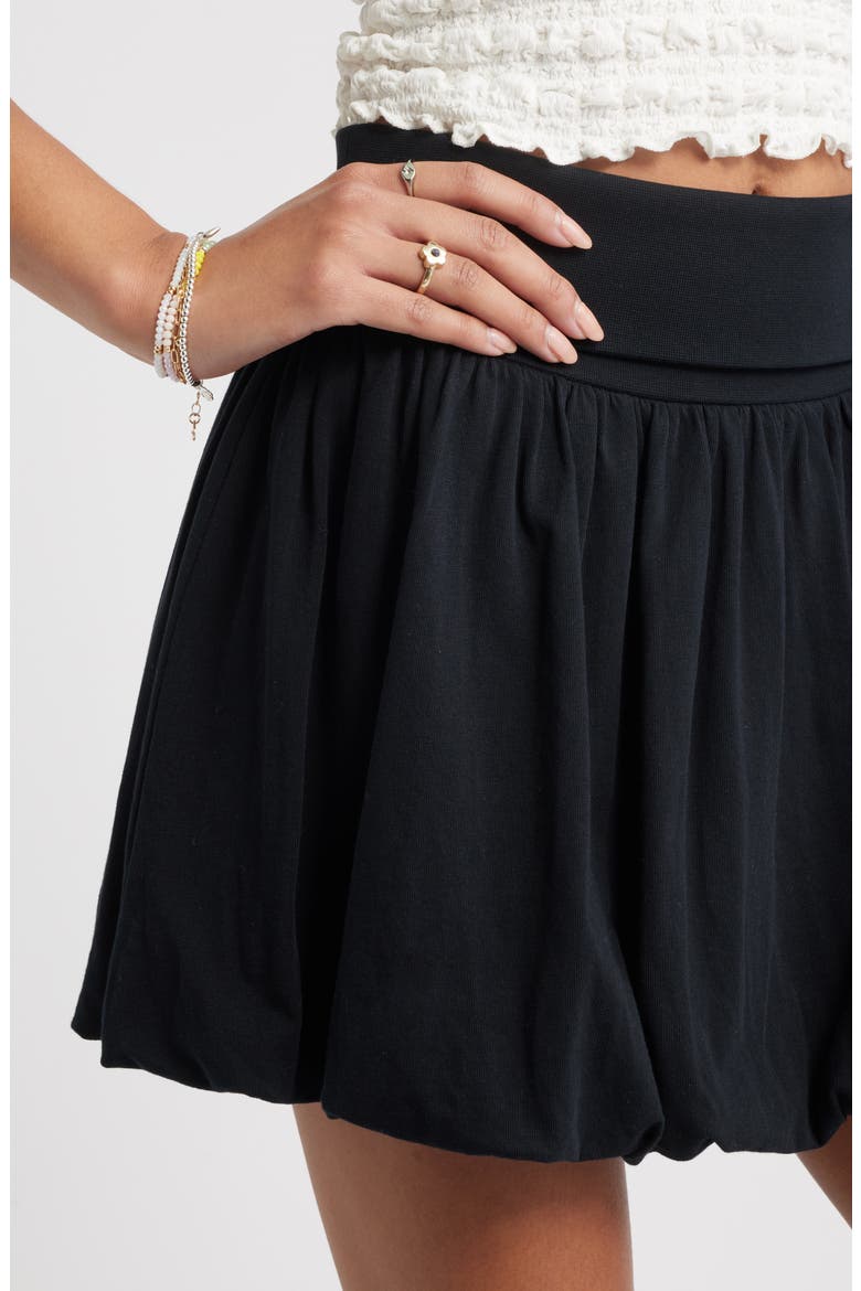 Bubble Hem Miniskirt, Alternate, color, BLACK