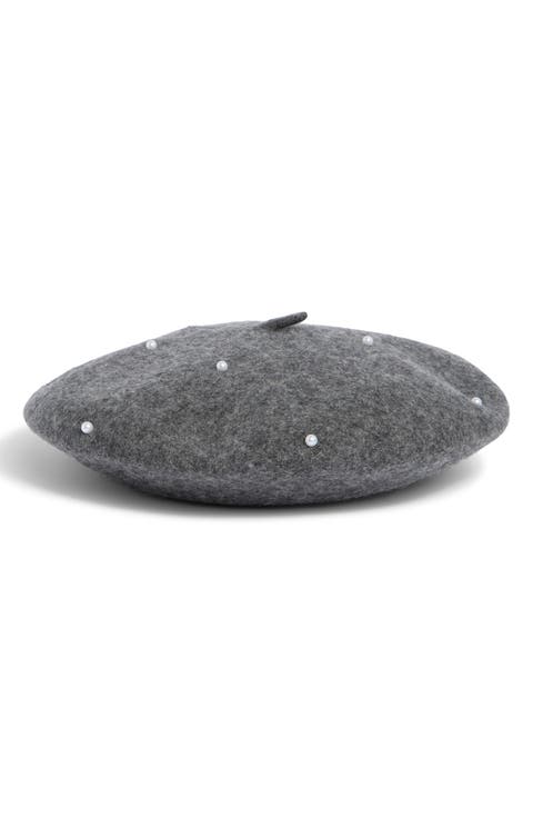 Imitation Pearl Wool Blend Beret