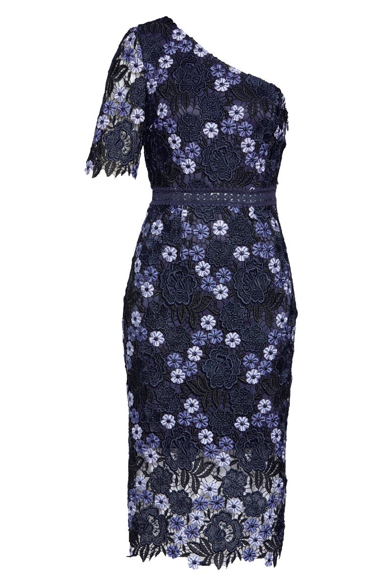 Chi Chi London Lenka One-Shoulder Crochet Lace Cocktail Dress, Alternate, color, 