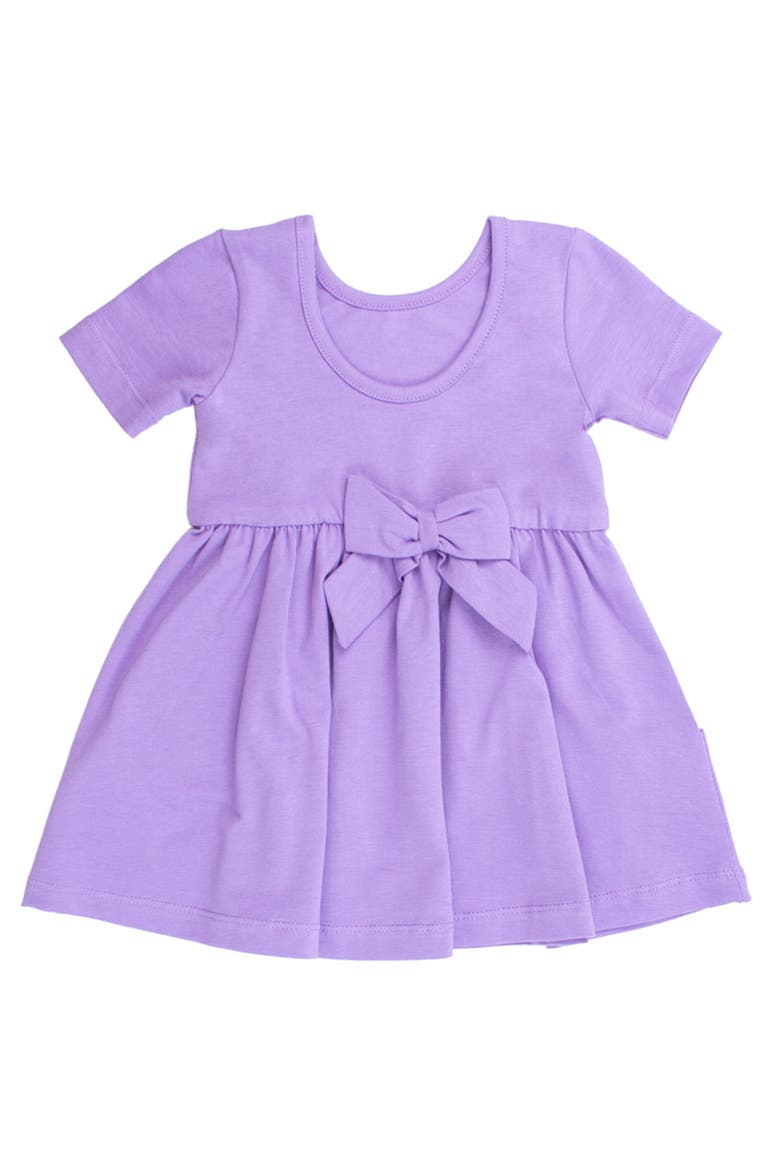 Knit Short Sleeve Twirl Dress, Alternate, color, Wisteria Purple