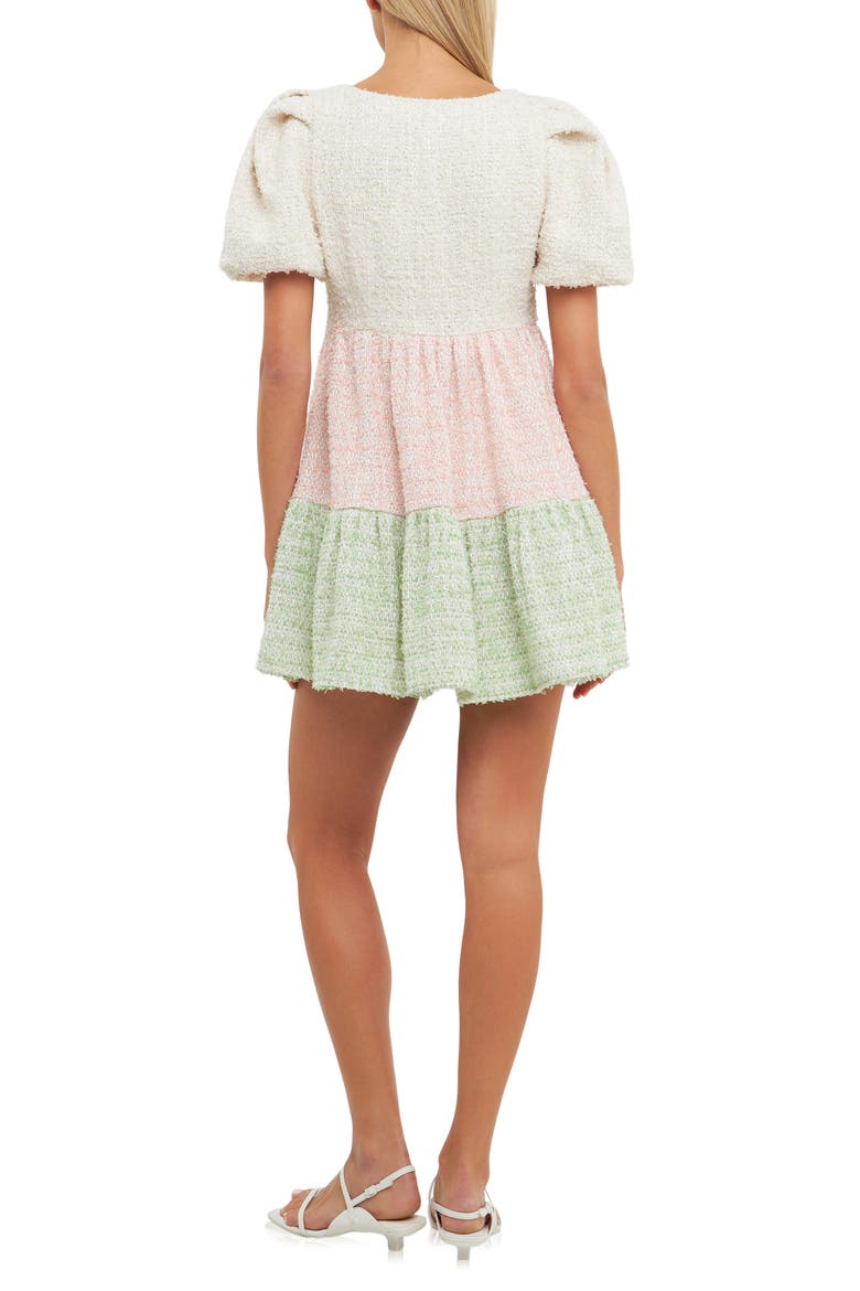 Colorblock Tweed Minidress, Alternate, color, MULTI