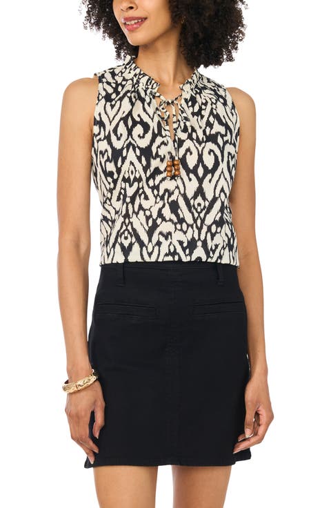 Front Slit Flowy Cotton Shell (Regular & Petite)