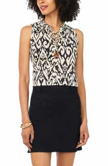 Front Slit Flowy Cotton Shell