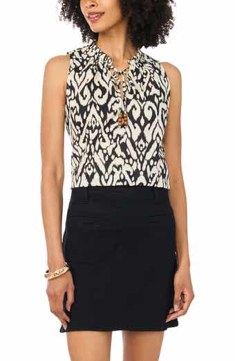 Front Slit Flowy Cotton Shell