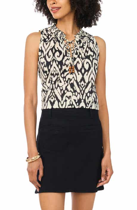 Front Slit Flowy Cotton Shell