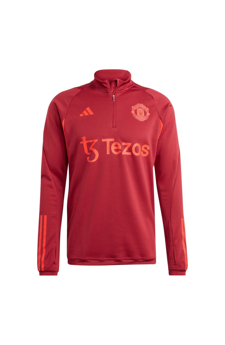 adidas Men's adidas Red Manchester United 2023/24 Training Quarter-Zip Top, Alternate, color, 