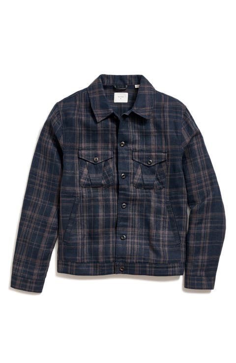 Plaid Linen Trucker Jacket