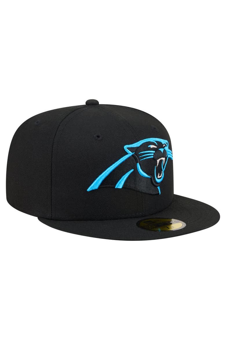 Men's New Era Black Carolina Panthers 59FIFTY Fitted Hat, Alternate, color, Black