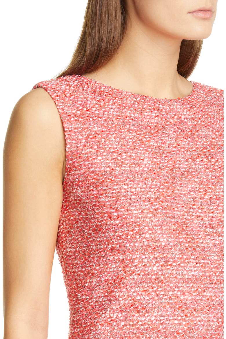 Marled Space Dyed Tweed Knit Dress, Alternate, color, CORAL MULTI