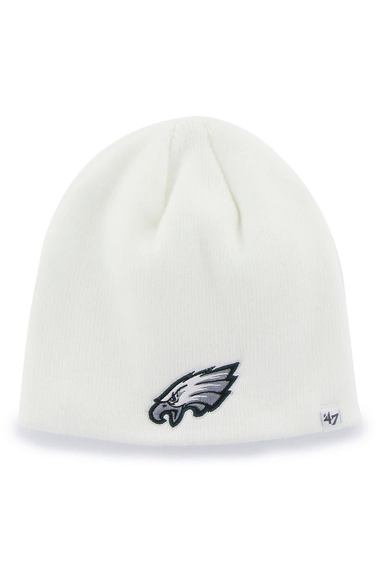 '47 Men's '47 White Philadelphia Eagles Secondary Logo Knit Beanie, Main, color, 