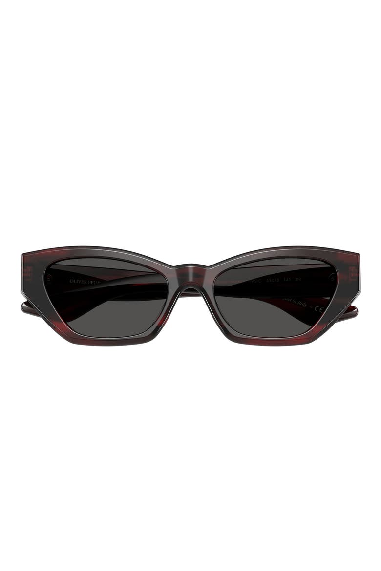 53mm Khaite Cat Eye Sunglasses, Alternate, color, BORDEAUX BARK / GREY