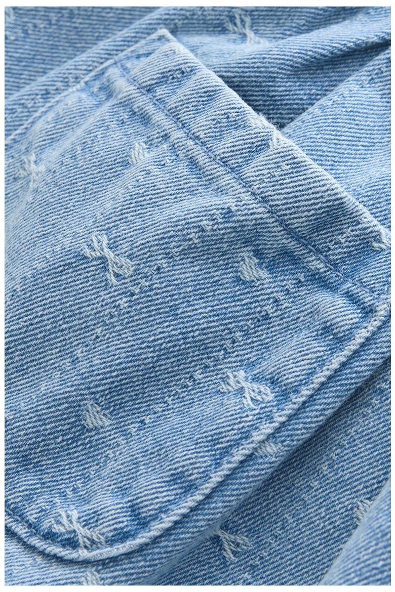 Kids' Bow Jacquard Denim Dress, Alternate, color, BLUE