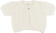oh baby! Shell Stitch Juliet Pointelle Short Sleeve Cardigan
